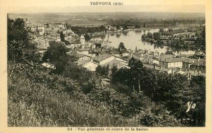 / CPSM FRANCE 01 "Trévoux, vue générale et cours de la Saône"