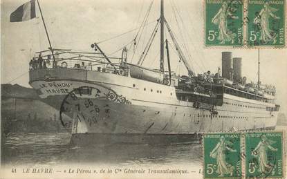 / CPA FRANCE 76 "Le Havre, le Perou de la Compagnie transatlantique" / BATEAU