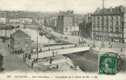 / CPA FRANCE 76 "Le Havre, pont Notre Dame, vue générale sur le bassin du roi"