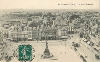 / CPA FRANCE 02 "Saint Quentin à vol d'oiseau"