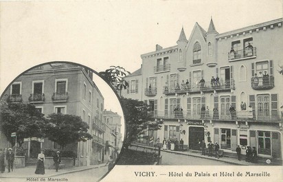 / CPA FRANCE 03 "Vichy, hôtel du palais et hôtel de Marseille"