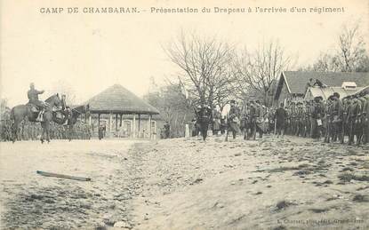 CPA FRANCE 38 "Champ de tir de Chambaran, arrivée d'un régiment"