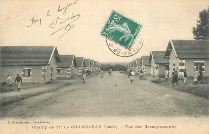 CPA FRANCE 38 "Champ de tir de Chambaran, vue des baraquements"
