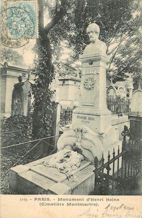 CPA FRANCE 75018 "Paris, Cimetière Montmartre, monument d'Henri Heine"