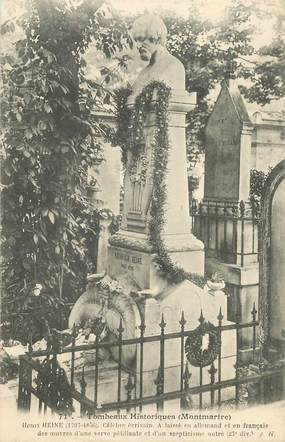 CPA FRANCE 75018 "Paris, Cimetière Montmartre, monument d'Henrich Heine"