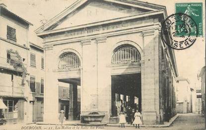  CPA FRANCE 38 "Bourgoin, les Halles et la Salle des Fêtes"