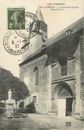 / CPA FRANCE 65 "Campan, l'entrée de l'église dans le parc"