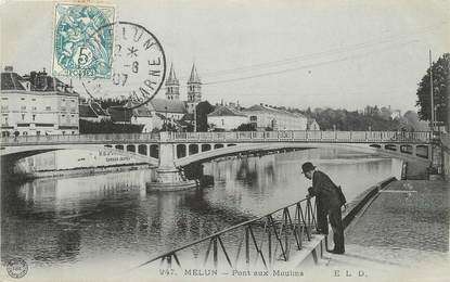 / CPA FRANCE 77 "Melun, pont aux moulins"