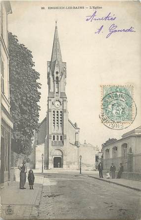 / CPA FRANCE 95 "Enghien les Bains, l'église"