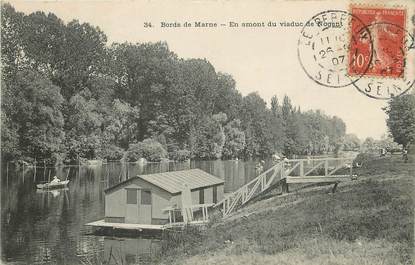 / CPA FRANCE 94 "Bords de Marne, en amont du viaduc de Nogent"