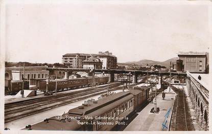 / CPSM FRANCE 83 "Toulon, vue générale sur la gare, le nouveau pont"