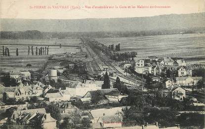 / CPA FRANCE 27 "Saint Pierre de Vauvray, vue d'ensemble sur la gare et les maisons environnantes"