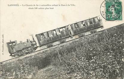/ CPA FRANCE 52 "Langres, le chemin de fer à crémaillère reliant la gare à la ville"