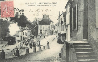 / CPA FRANCE 21 "Chatillon sur Seine, quartier des cordeliers et route de Dijon"