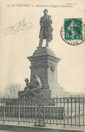 CPA FRANCE 71 "Le Creusot, monument Eugène Schneider" / STATUE
