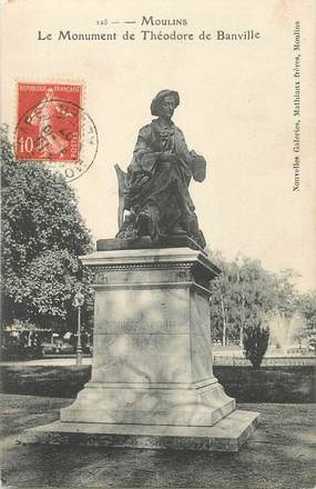 CPA FRANCE 03 "Moulins, Le monument de Théodore de Banville" / STATUE