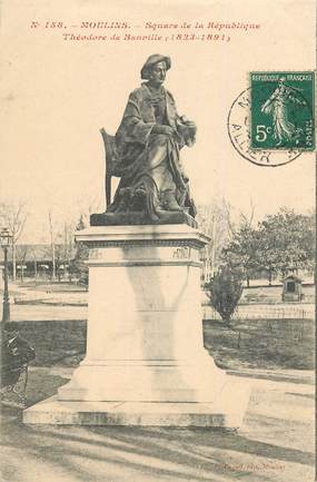 CPA FRANCE 03 "Moulins, monument de Théodore de Banville" / STATUE