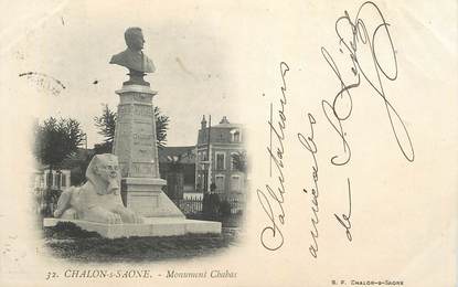 CPA FRANCE 71 "Chalon sur Saone, monument Chabas" / STATUE