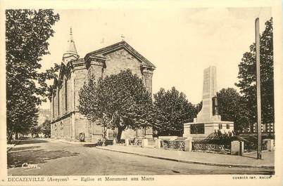 / CPA FRANCE 12 "Decazeville, église et monument aux morts"