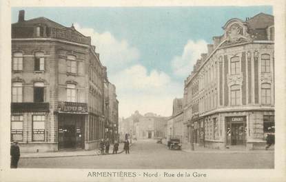 / CPA FRANCE 59 "Armentières, rue de la gare"