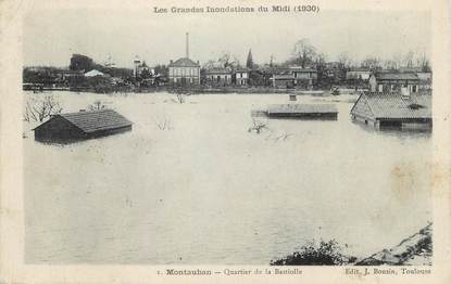 / CPA FRANCE 82 "Montauban, quartier de la Bastiolle" / INONDATIONS 1930