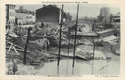 / CPA FRANCE 82 "Montauban, quartier de la gare" /  INONDATIONS 1930