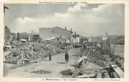 / CPA FRANCE 82 "Montauban, quai Sapiacou" /  INONDATIONS 1930