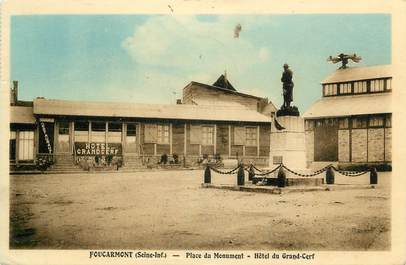 / CPSM FRANCE 76 "Foucarmont, place du monument, hôtel du grand cerf"