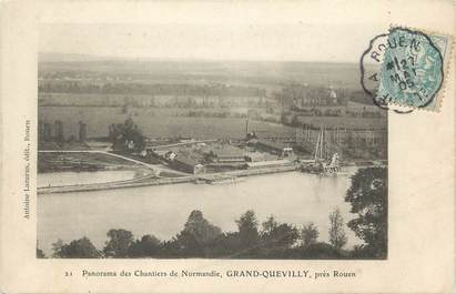 / CPA FRANCE 76 "Grand Quevilly, panorama des chantiers de Normandie"