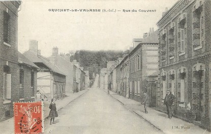 / CPA FRANCE 76 "Gruchet La Valasse, rue du couvent"