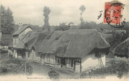 / CPA FRANCE 76 "Gruchet Le Valasse, vieilles maison Normandes"