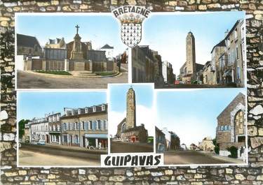 / CPSM FRANCE 29 "Guipavas, le monument aux morts, rue de Brest"