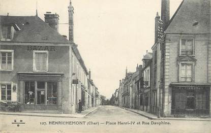 / CPA FRANCE 18 "Henrichemont, place Henri IV et rue Dauphine"