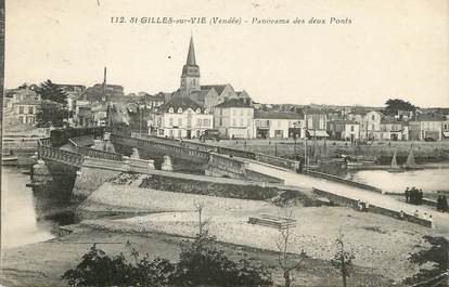 / CPA FRANCE 85 "Saint Gilles sur Vie, panorama des deux ponts"