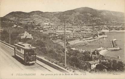 / CPA FRANCE 06 "Villefranche, vue générale prise de la route de Nice" / TRAMWAY