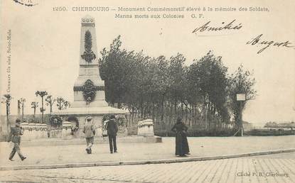/ CPA FRANCE 50 "Cherbourg, monument commémoratif élevé à la mémoire des soldats"