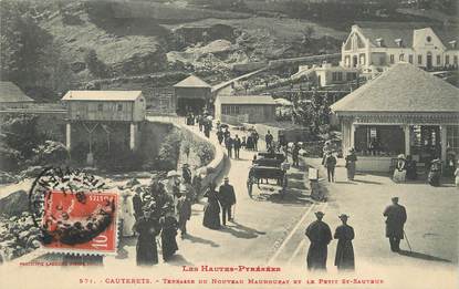 / CPA FRANCE 65 "Cauterets, terrasse du nouveau Mauhourat et le petit Saint Sauveur"