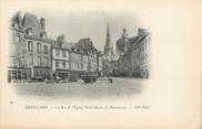 22 Cote D'armor / CPA FRANCE 22 "Guincamp, la rue et l'église Notre Dame de Bonsecours"