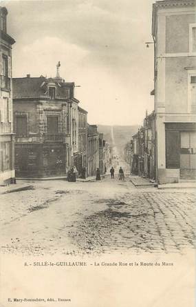 / CPA FRANCE 72 "Sillé Le Guillaume, la grande rue et la route du Mans"