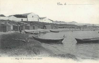 / CPA FRANCE 34 "Cette, plage de la corniche et le Lazaret"