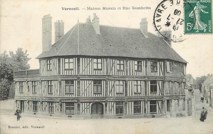 / CPA FRANCE 27 "Verneuil, maison Marais et rue Gambetta"