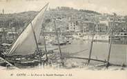 34 Herault / CPA FRANCE 34 "Cette, le port et la société Nautique" / BATEAU