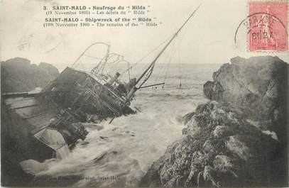 / CPA FRANCE 35 "Saint Malo, naufrage du Hilda" / BATEAU