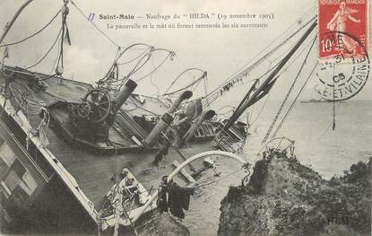 / CPA FRANCE 35 "Saint Malo, naufrage du Hilda "