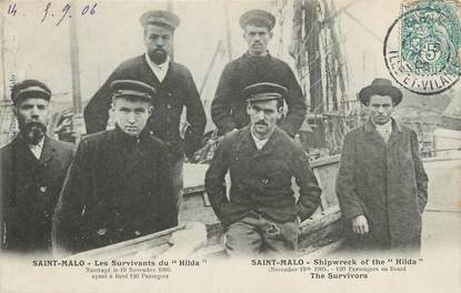 / CPA FRANCE 35 " Saint Malo, les survivants du Hilda"