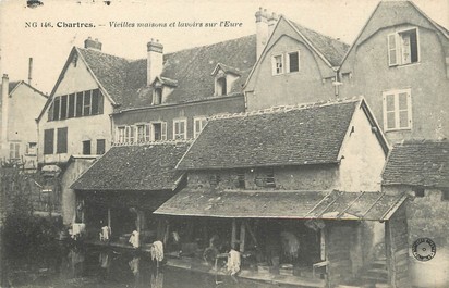 / CPA FRANCE 28 "Chartres, vieilles maisons et lavoirs sur l'Eure"