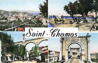 / CPSM FRANCE 42 "Saint Chamas, vue générale, la plage"