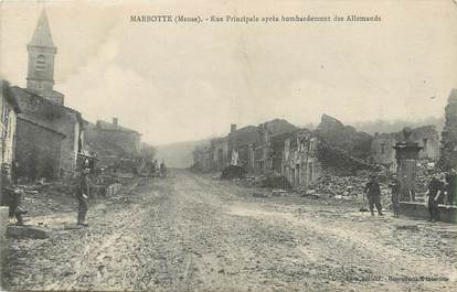 / CPA FRANCE 55 "Marbotte, rue principale après bombardement des Allemands"