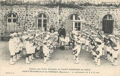 / CPA FRANCE 53  "Saint Fraimbault de Prières, fanfare des petits Orphelins de Saint Georges de Lisle"