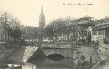 / CPA FRANCE 14 "Caen, le marché couvert"